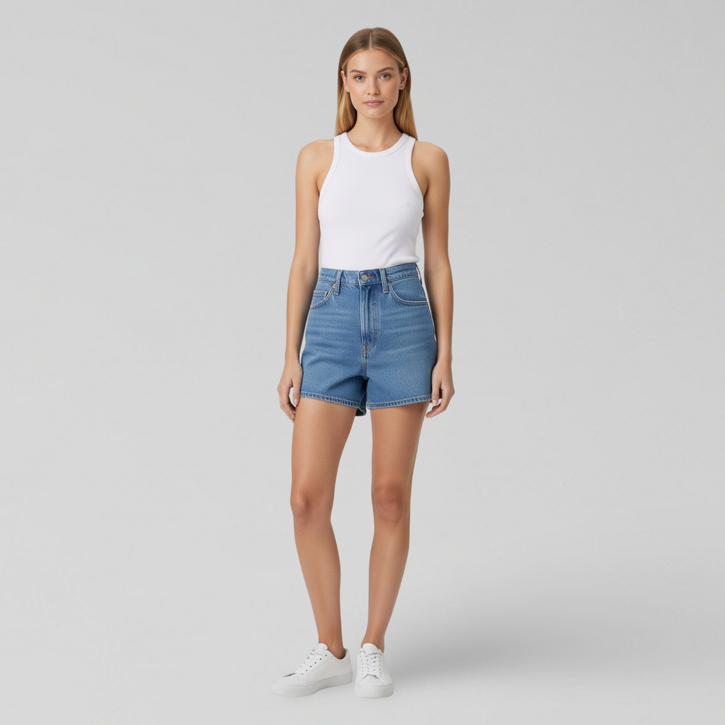 LIGHT BLUE DENIM SHORTS