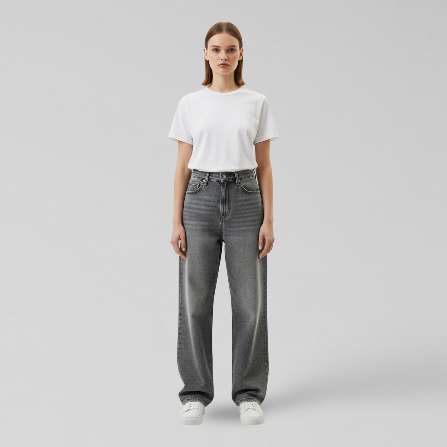 GREY BAGGY JEANS