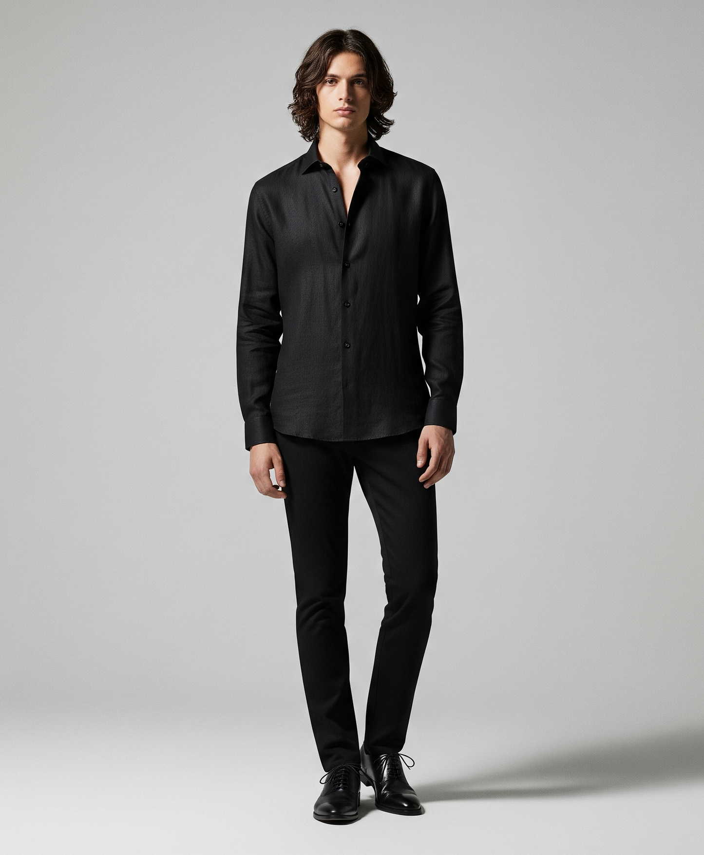 BLACK LINEN SHIRT