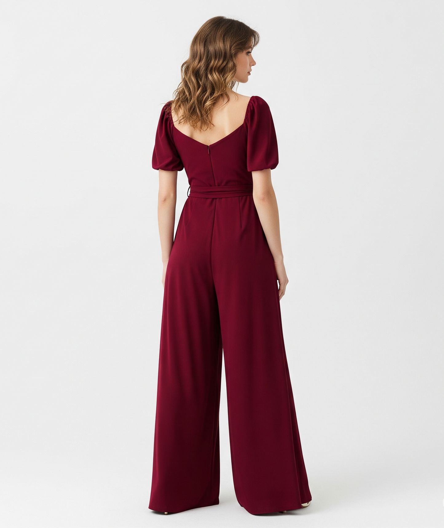 MAROON WIDE-LEG JUMPSUIT