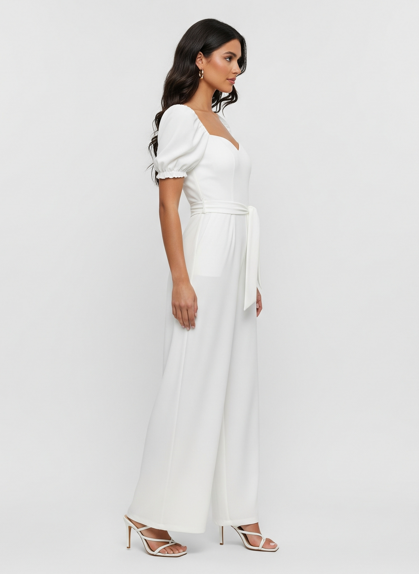 WHITE WIDE-LEG JUMPSUIT