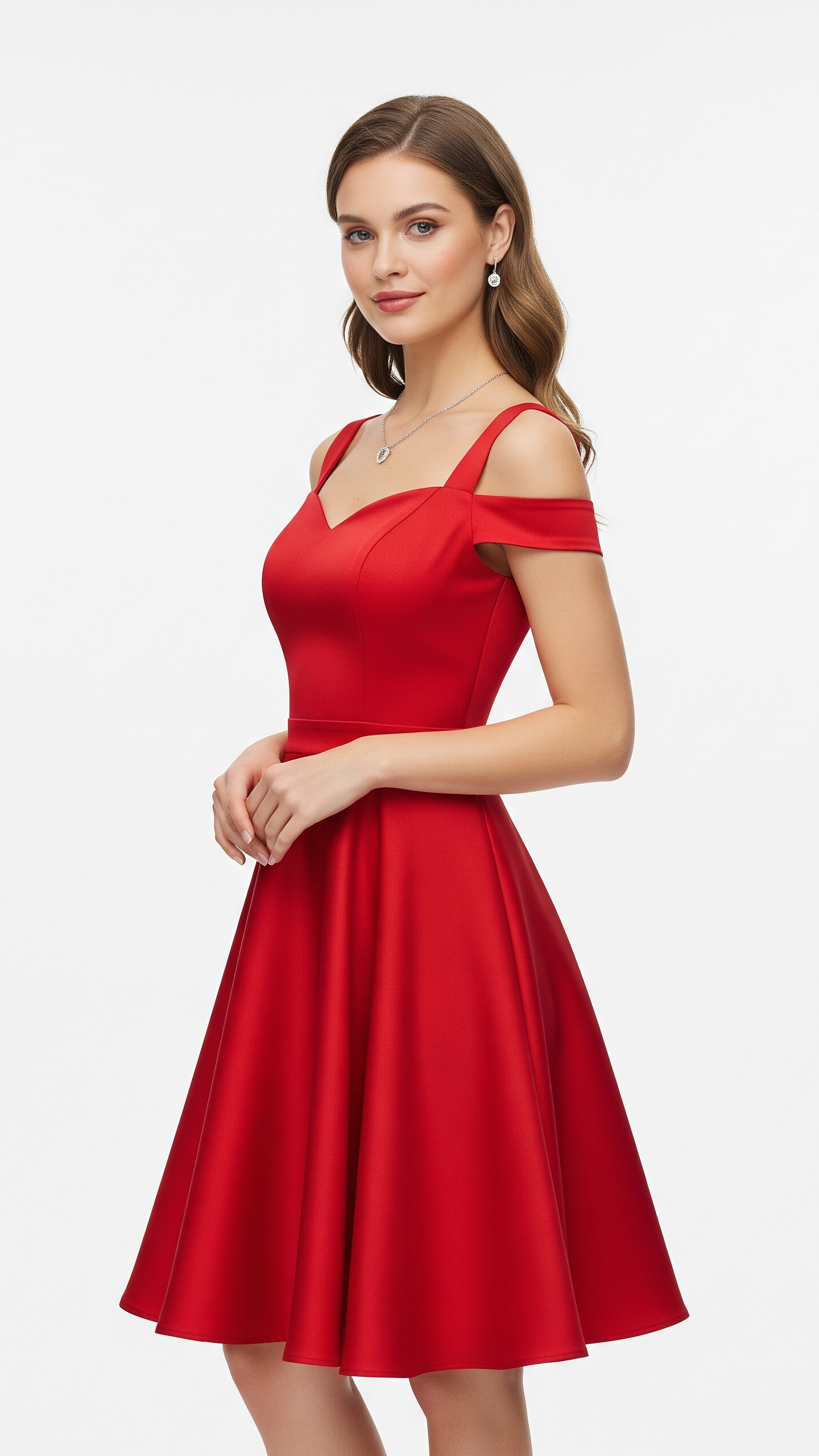 RED OFF-THE-SHOULDER DRESS