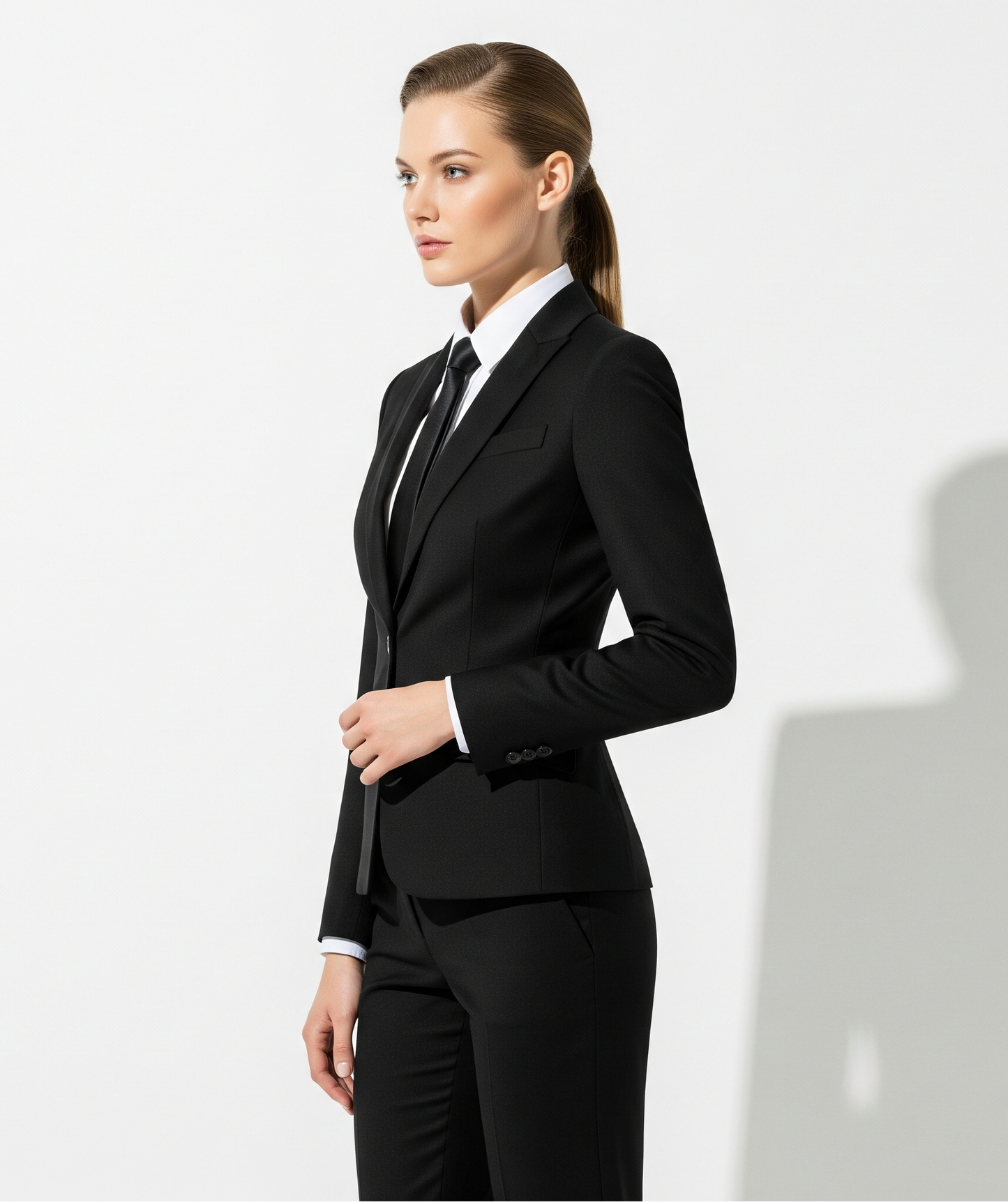 BLACK TAILORED THREE PIECE SUIT