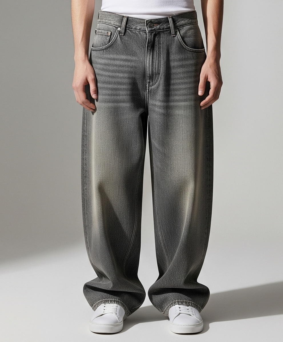 GREY BAGGY JEANS