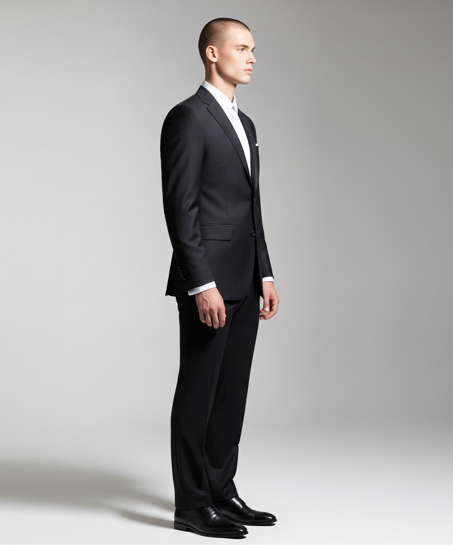 BLACK THREE PIECE TAILORED SUIT