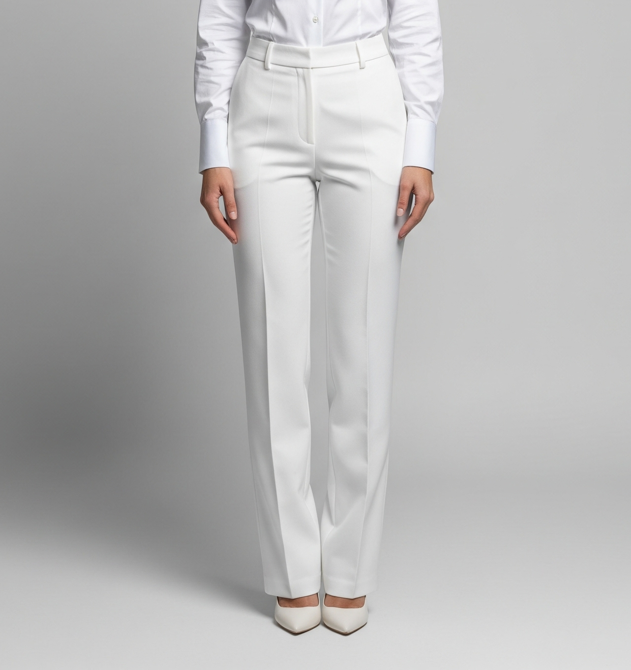 WHITE FORMAL TROUSERS