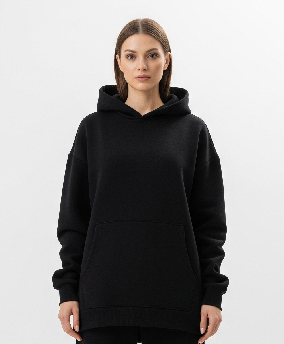 OVERSIZED BLACK HOODIE