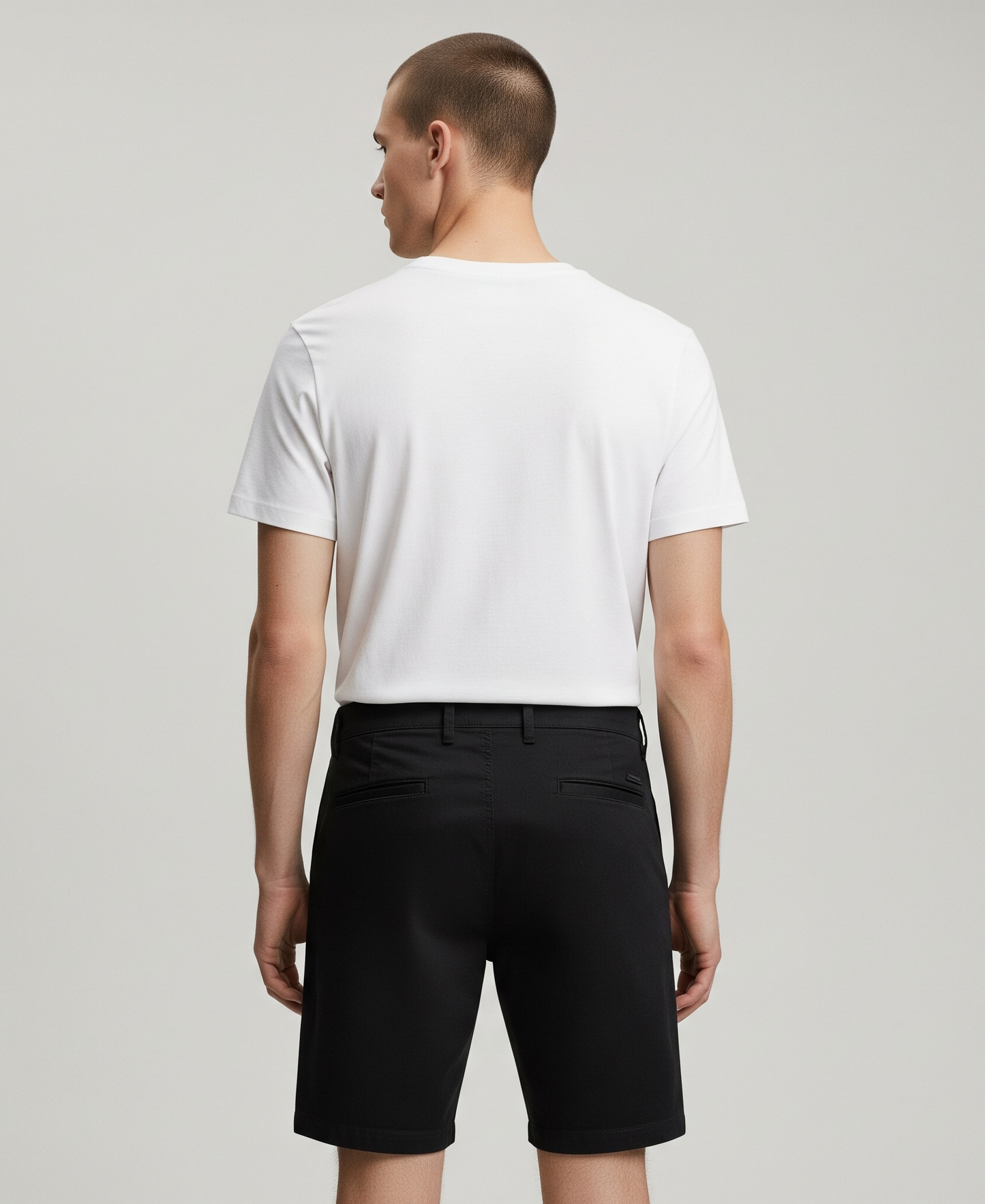 BLACK CHINO SHORTS