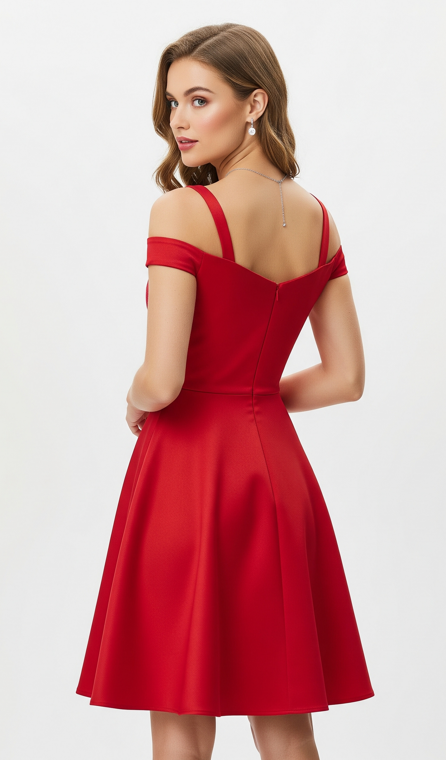 RED OFF-THE-SHOULDER DRESS