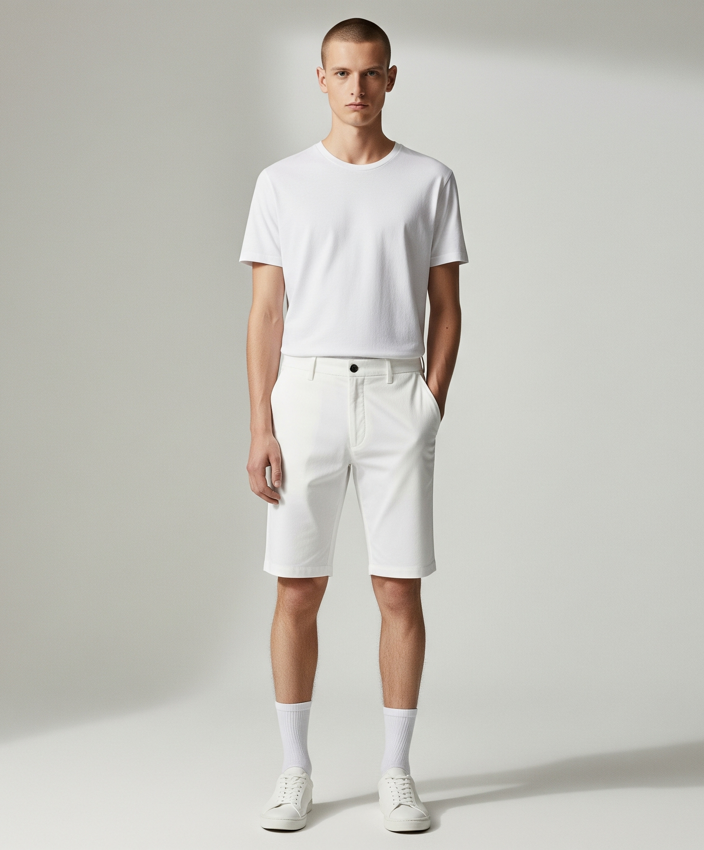 WHITE CHINO SHORTS