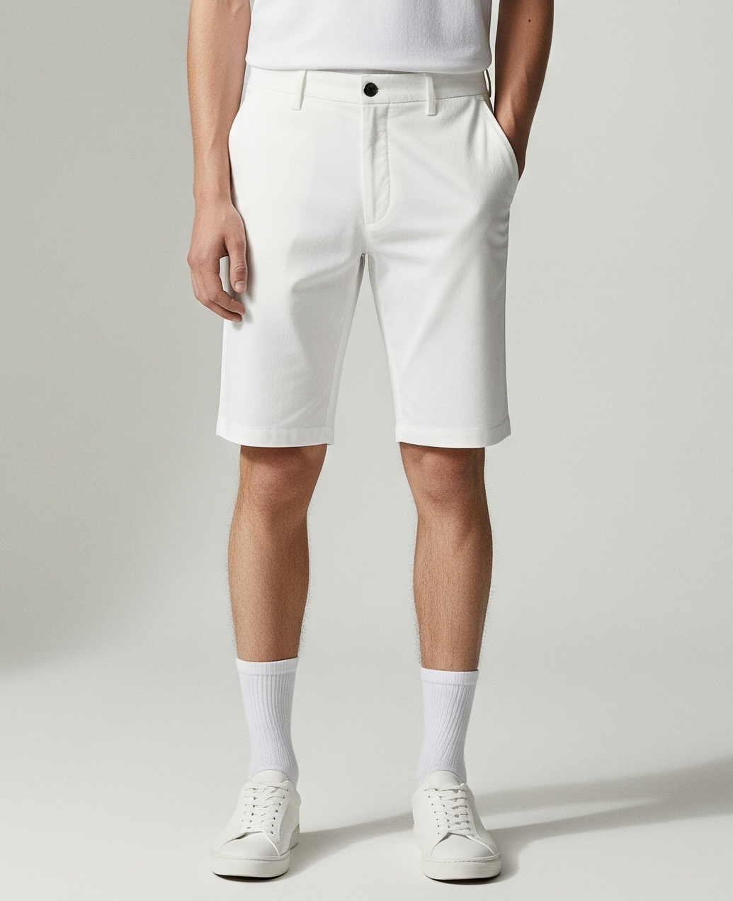 WHITE CHINO SHORTS