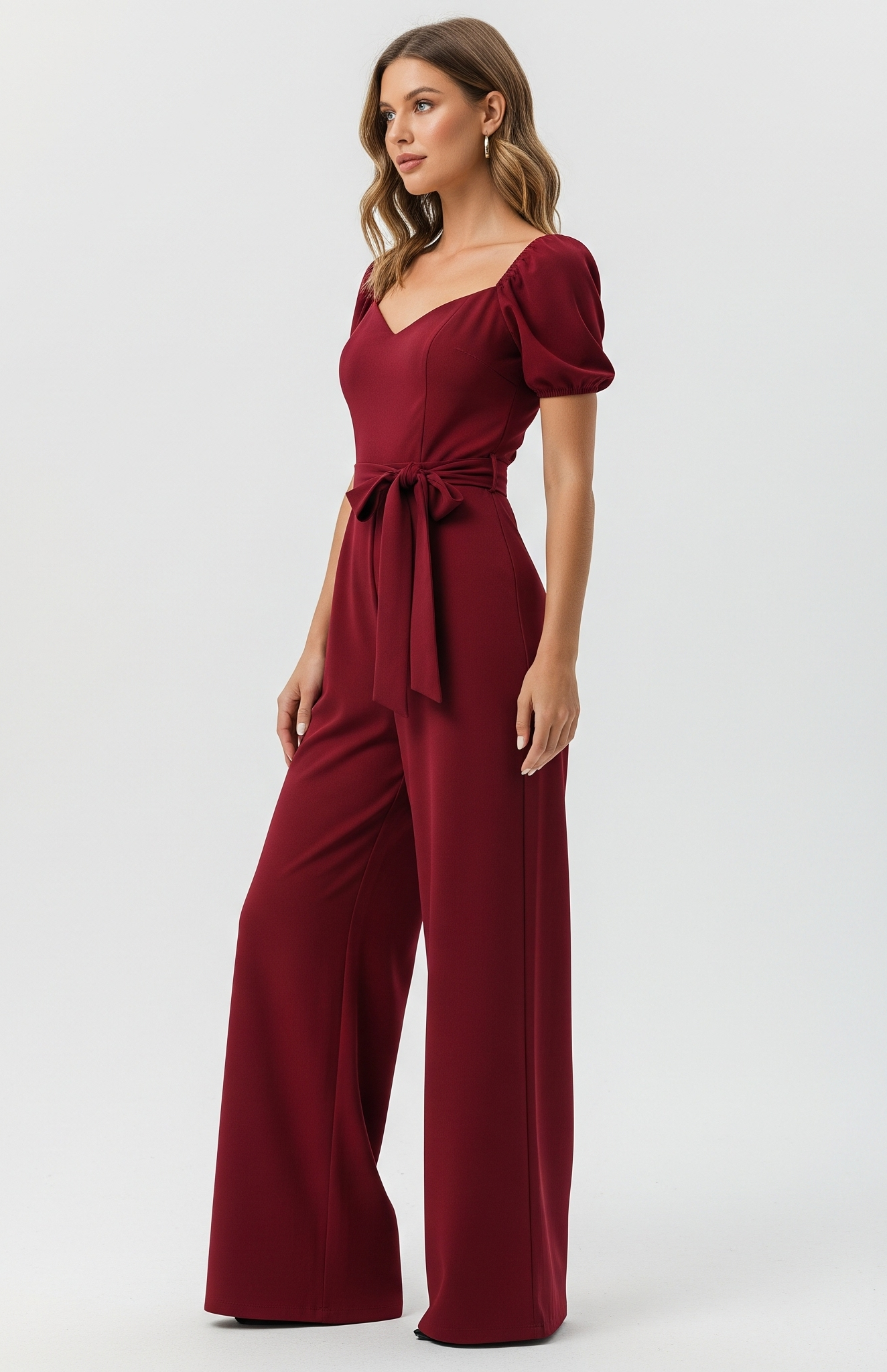 MAROON WIDE-LEG JUMPSUIT