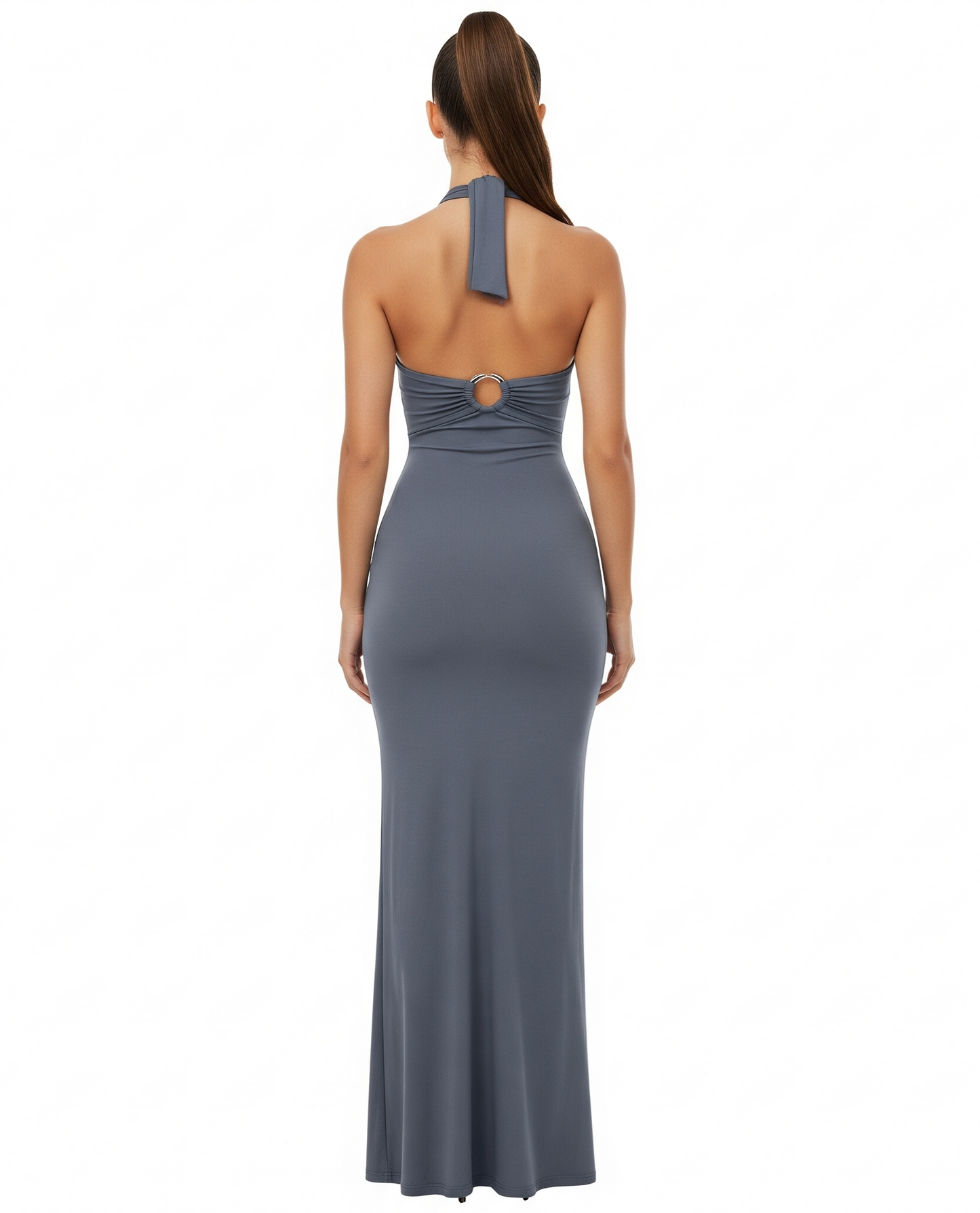 The Slate Blue Halter Dress