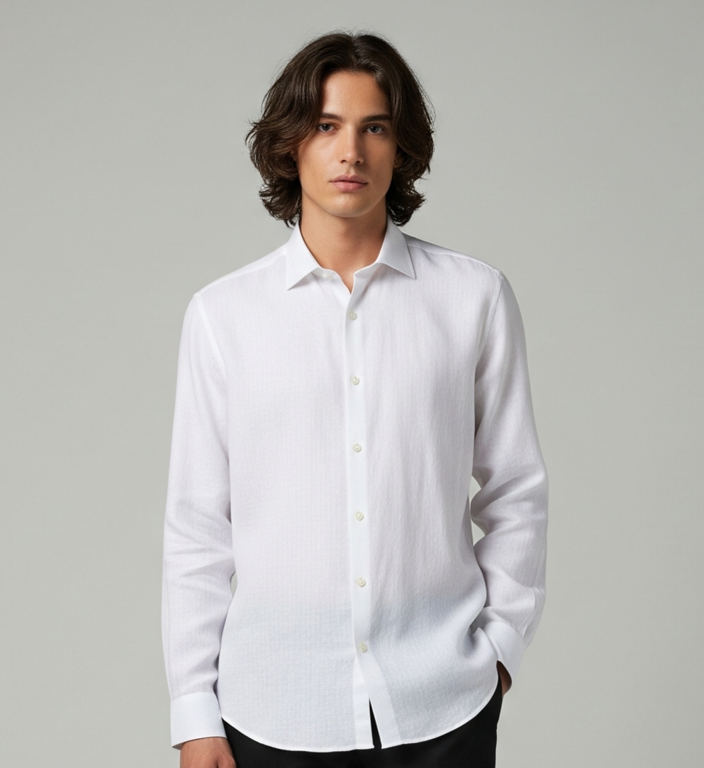 WHITE LINEN SHIRT