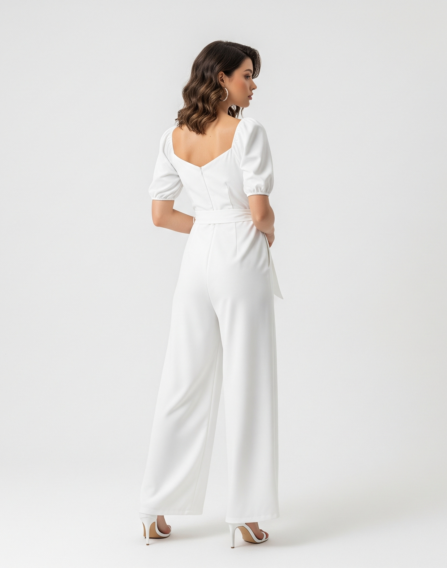 WHITE WIDE-LEG JUMPSUIT