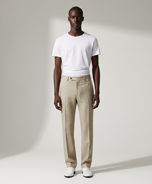 BEIGE LINEN TROUSERS