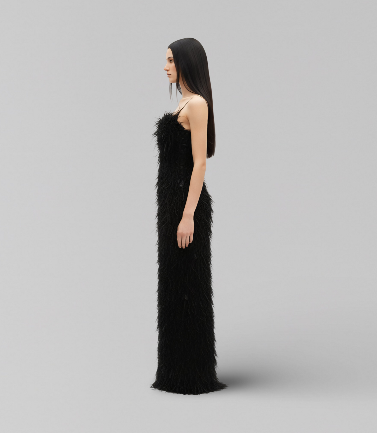 The Black Feathered Dress