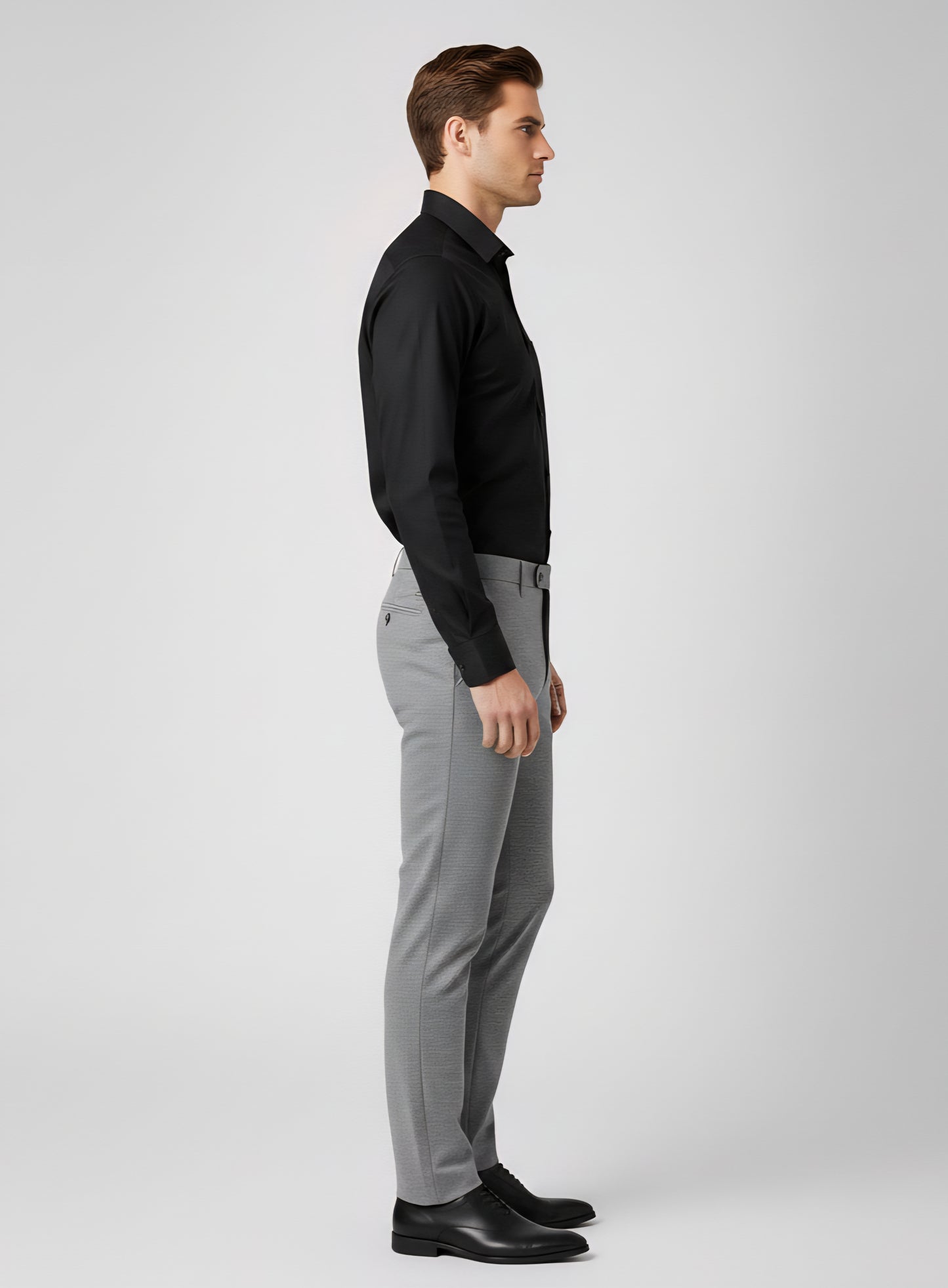 SLIM FIT BLACK FORMAL SHIRT