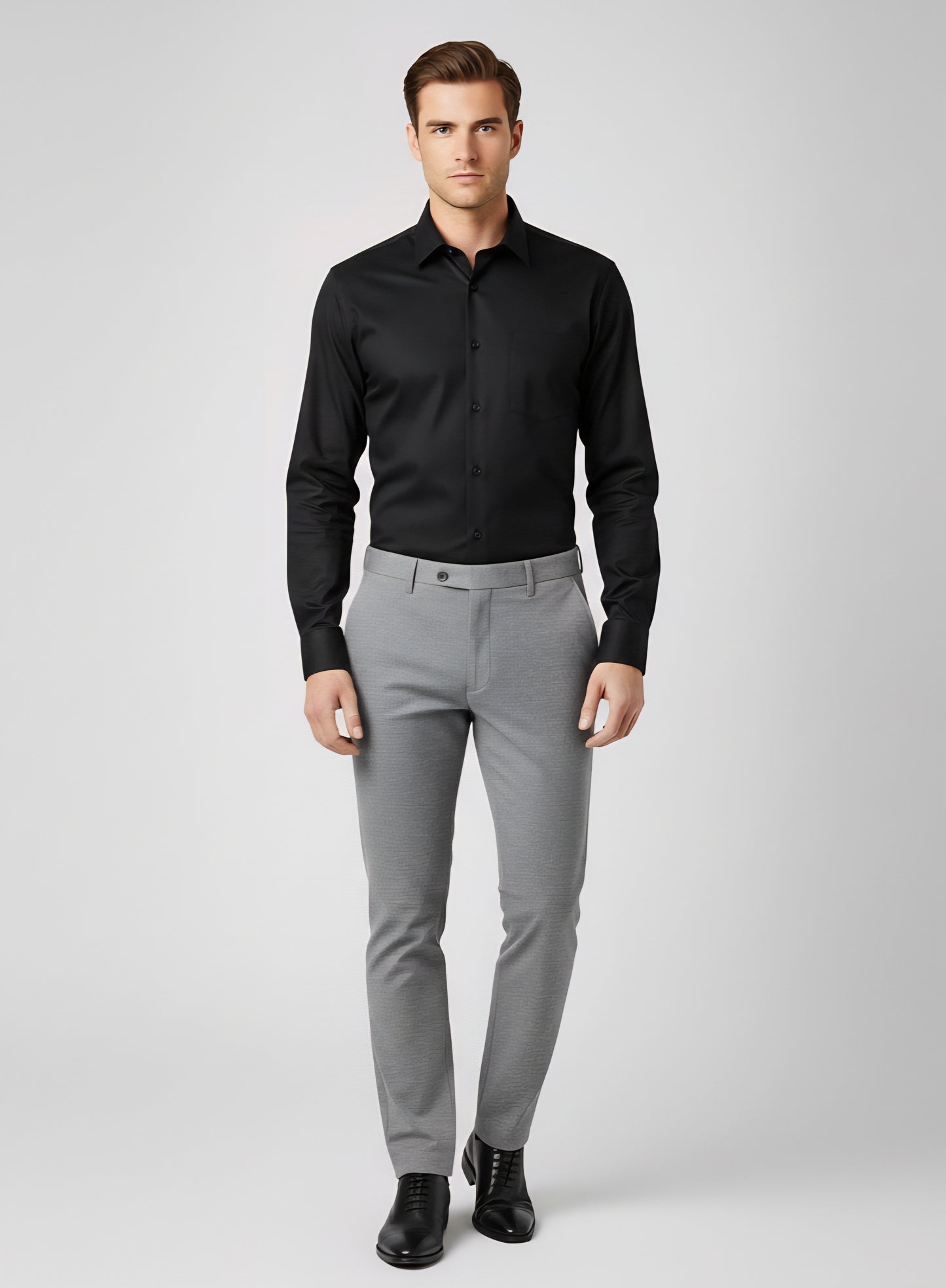 SLIM FIT BLACK FORMAL SHIRT