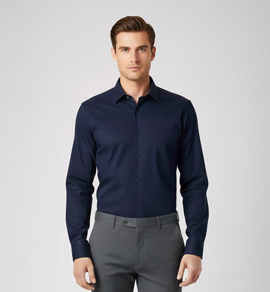 SLIM FIT NAVY FORMAL SHIRT