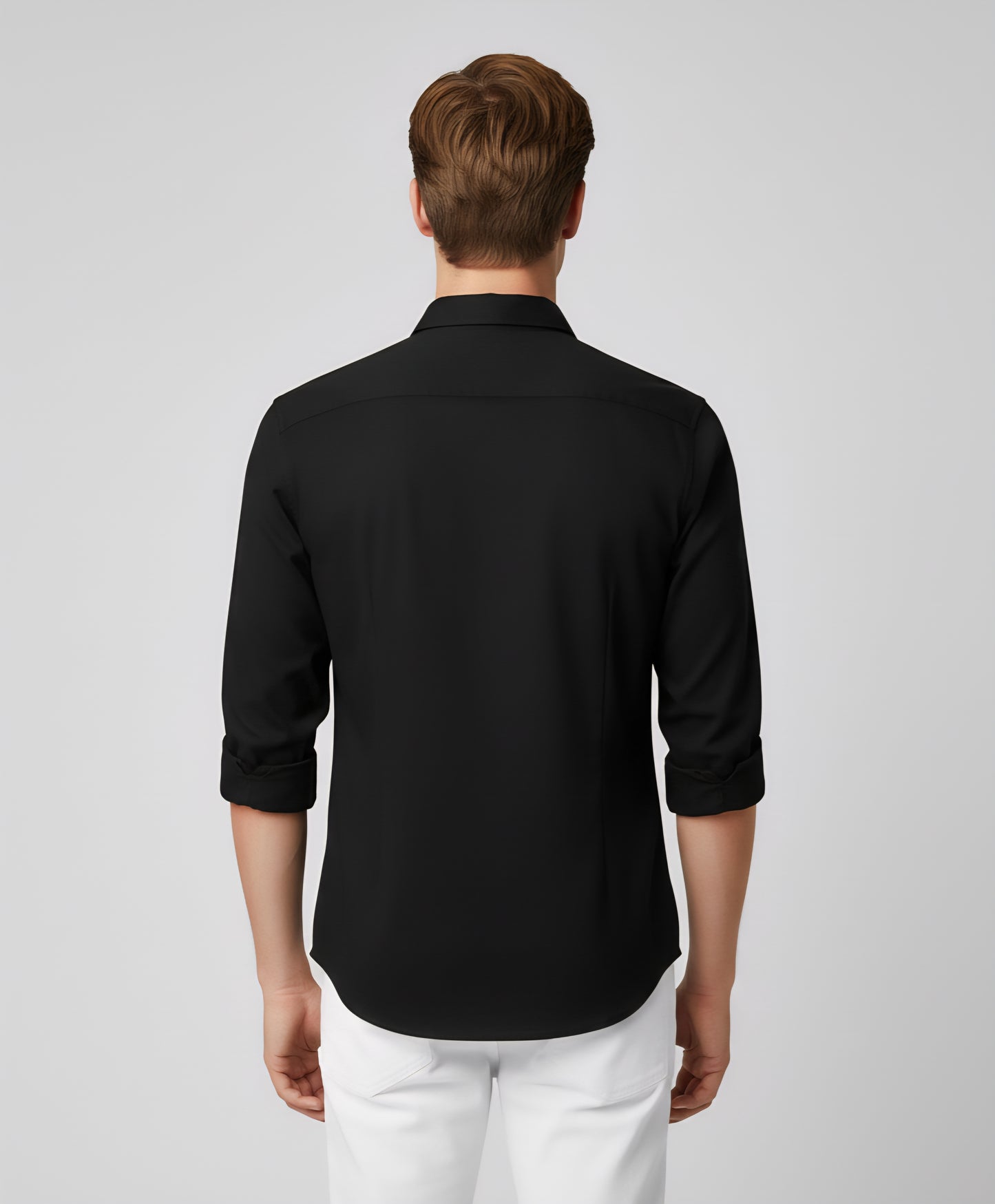 SLIM FIT BLACK CASUAL SHIRT