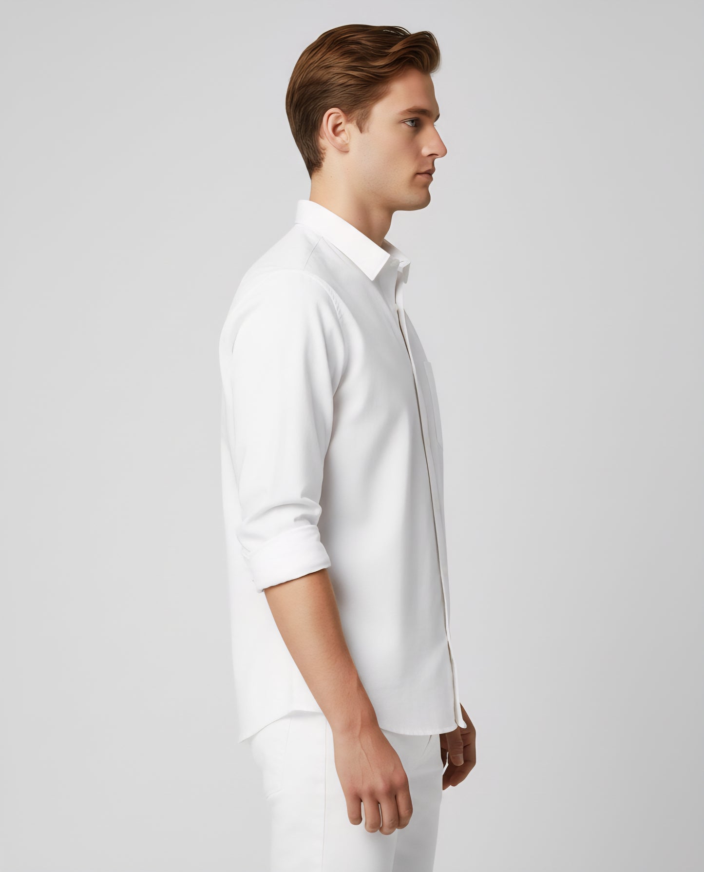 SLIM FIT WHITE CASUAL SHIRT