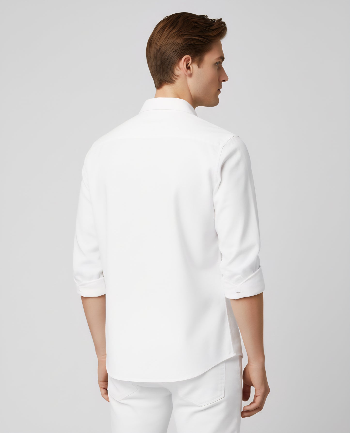 SLIM FIT WHITE CASUAL SHIRT