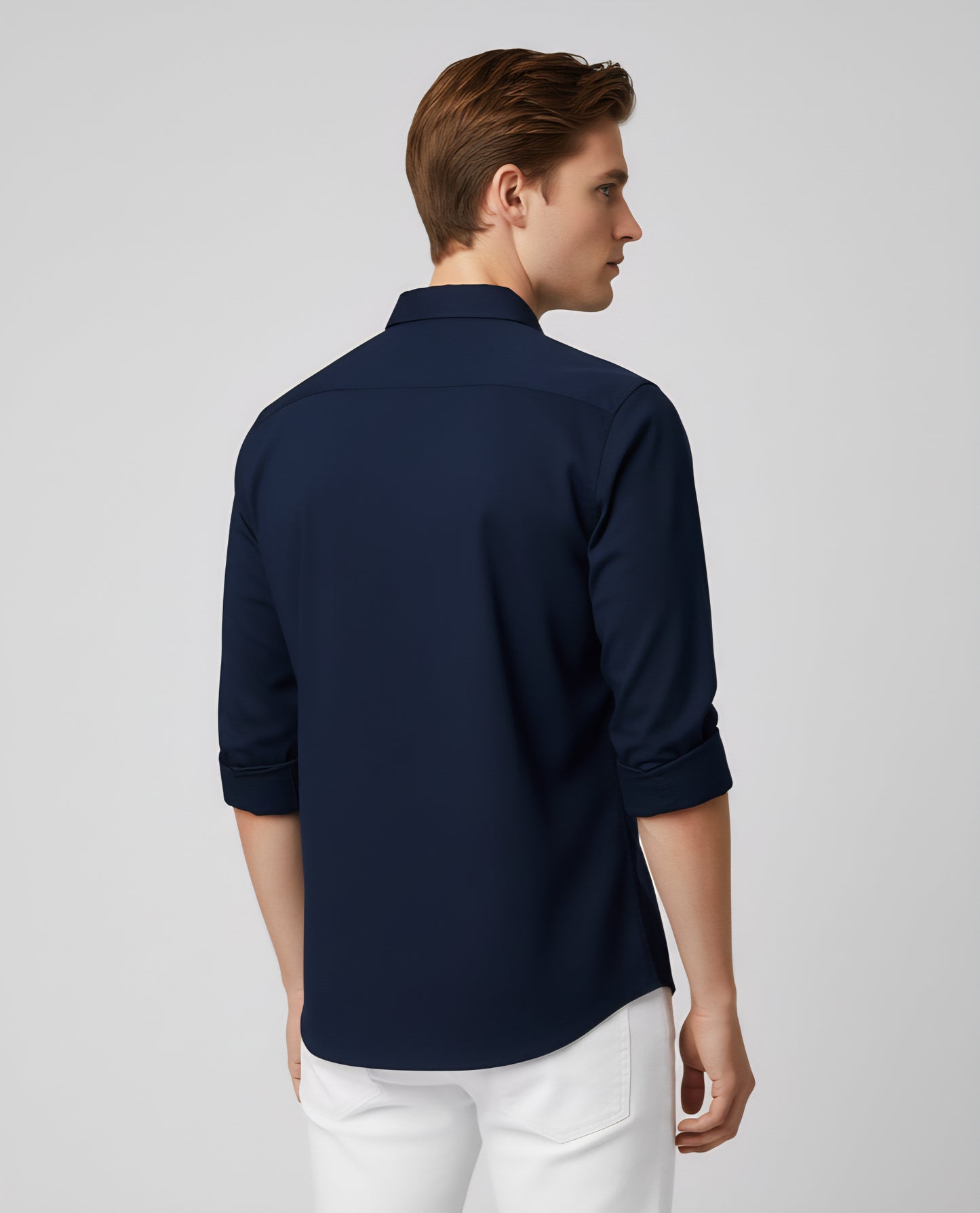 SLIM FIT NAVY BLUE CASUAL SHIRT