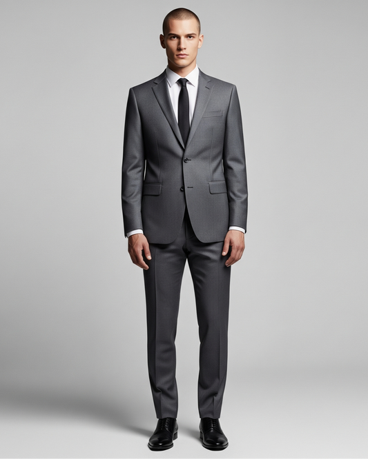 GREY THREE PIECE TAILORED SUIT