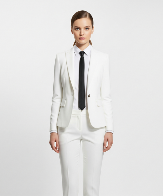 WHITE TAILORED THREE PIECE SUIT