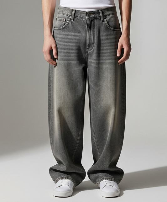GREY BAGGY JEANS