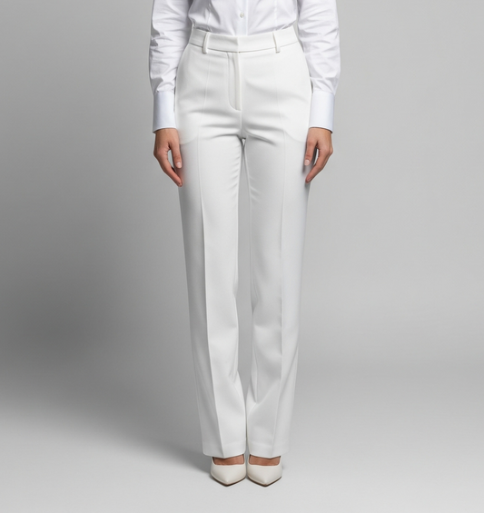 WHITE FORMAL TROUSERS