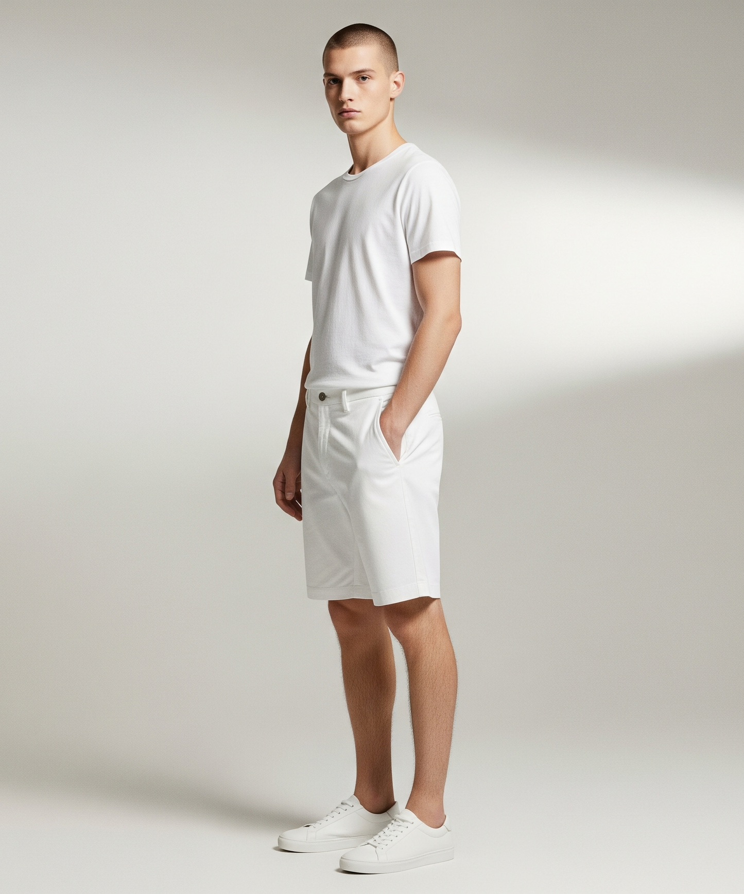 WHITE CHINO SHORTS