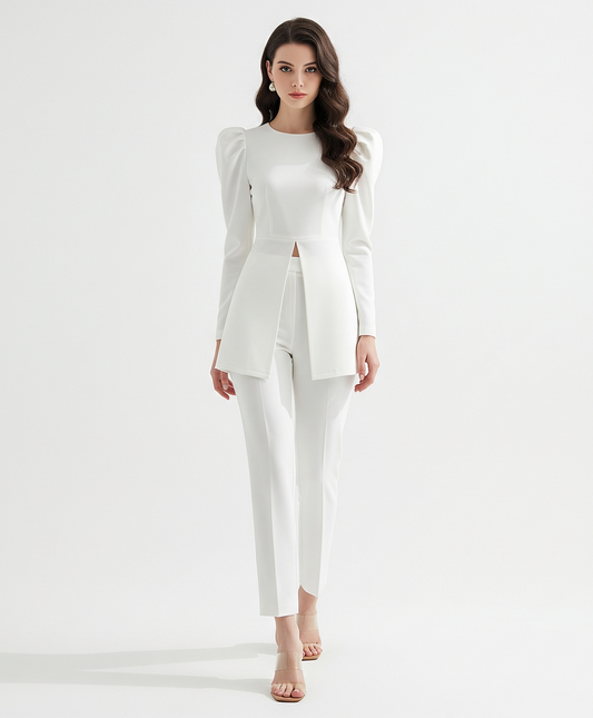 WHITE TWO-PIECE CO-ORD SET