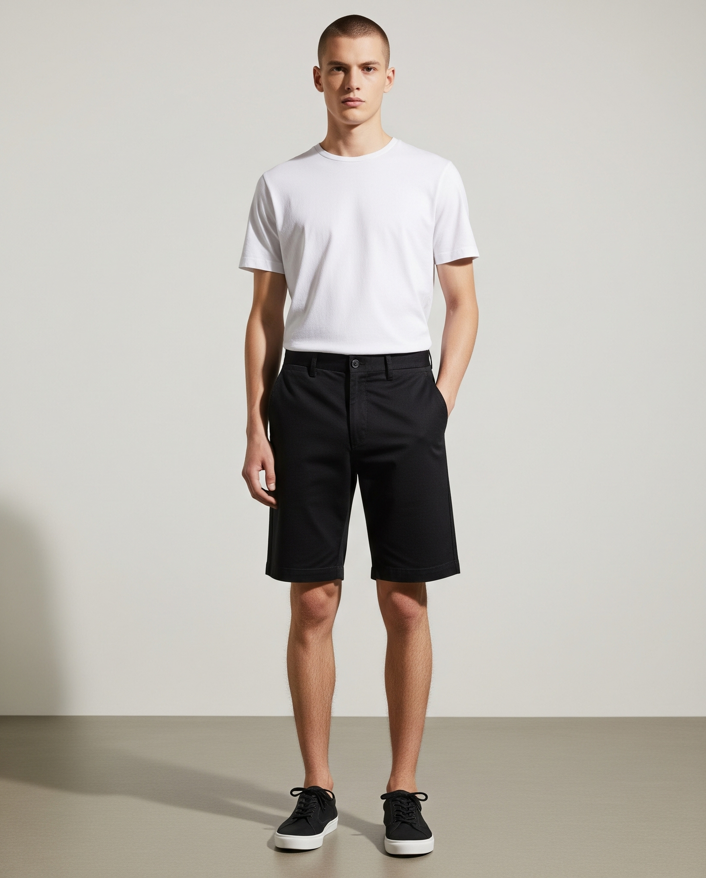 BLACK CHINO SHORTS