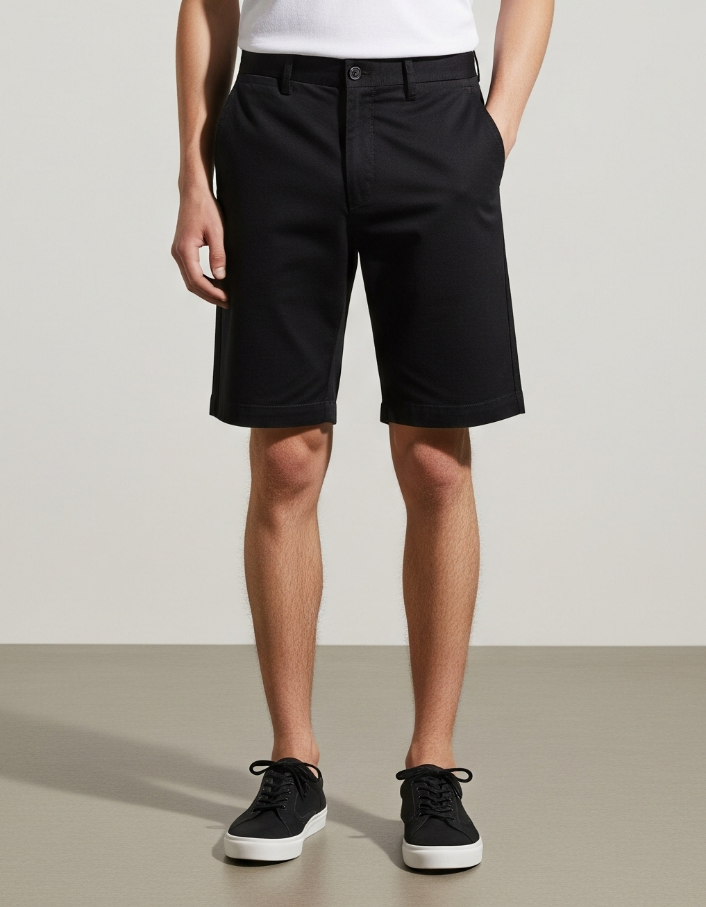 BLACK CHINO SHORTS