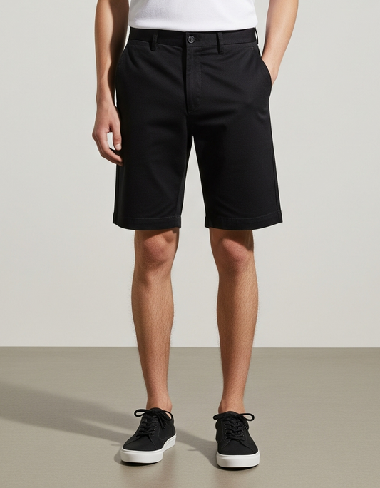 BLACK CHINO SHORTS