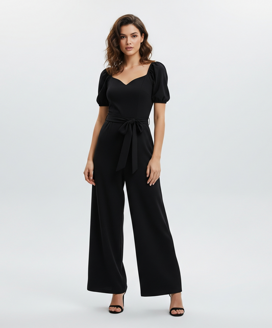 BLACK WIDE-LEG JUMPSUIT