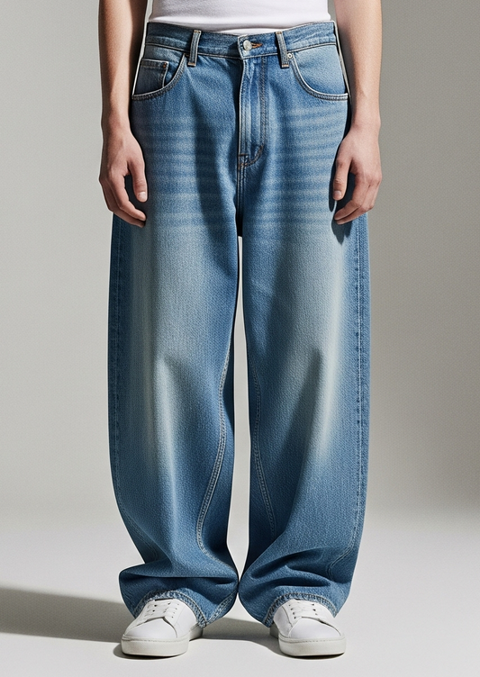 FADE BLUE BAGGY JEANS