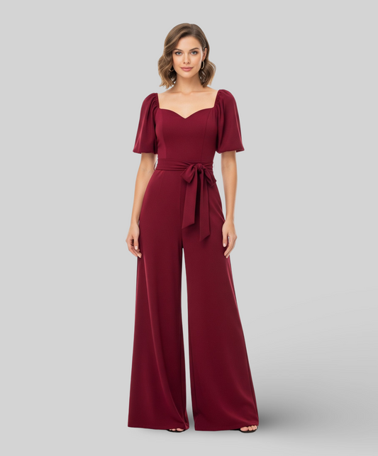 MAROON WIDE-LEG JUMPSUIT